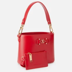 Elisabetta Franchi Handbags|Bucket bag with logo horsebit RedPassion