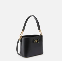 Elisabetta Franchi Handbags|Bucket bag with logo horsebit Black