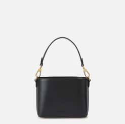 Elisabetta Franchi Handbags|Bucket bag with logo horsebit Black