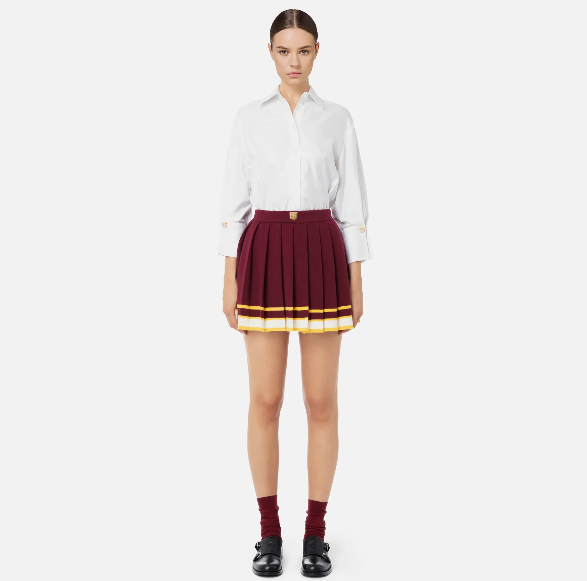 Elisabetta Franchi Shirts And Blouses|Chevron poplin shirt with darts White