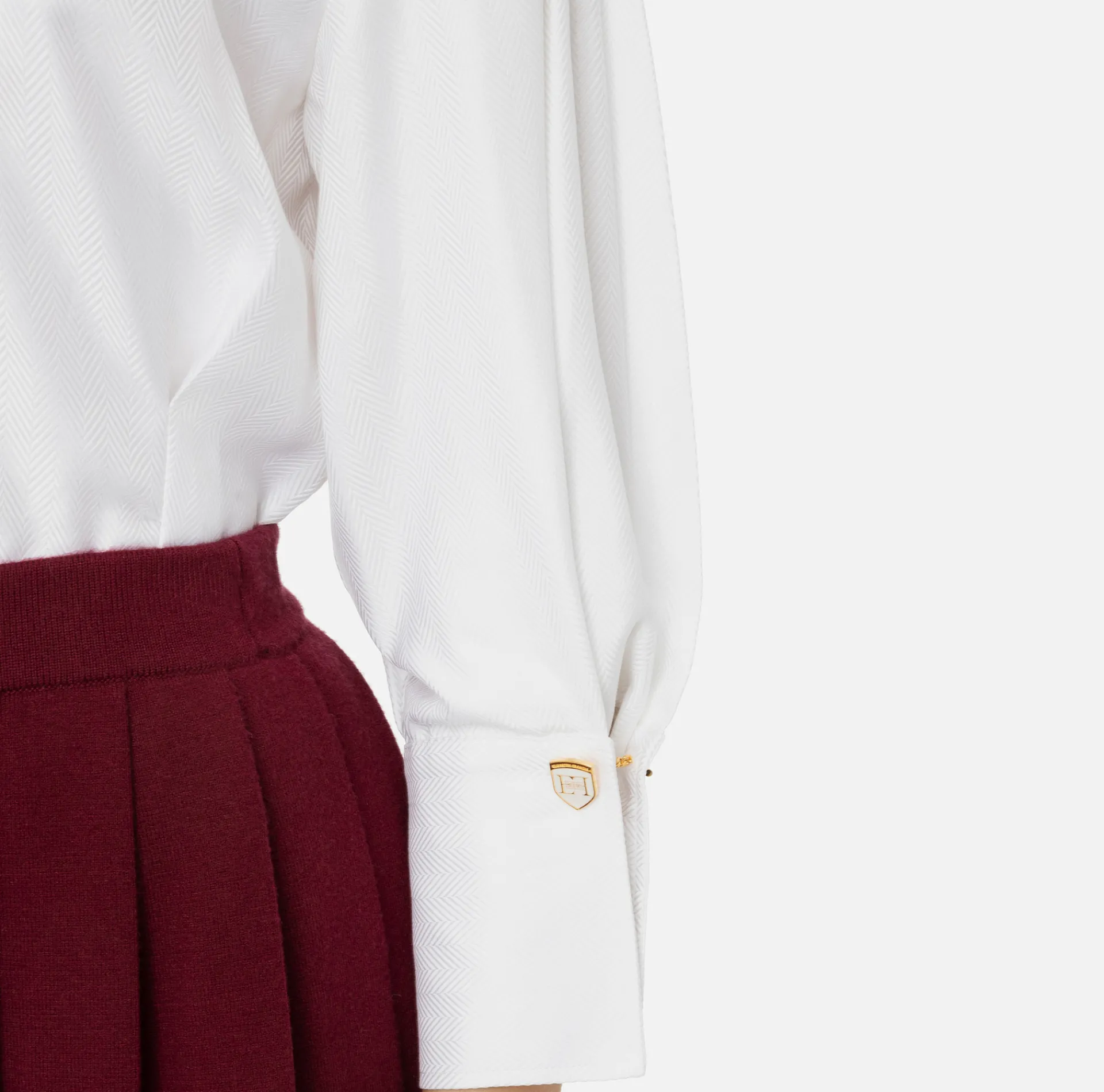 Elisabetta Franchi Shirts And Blouses|Chevron poplin shirt with darts White