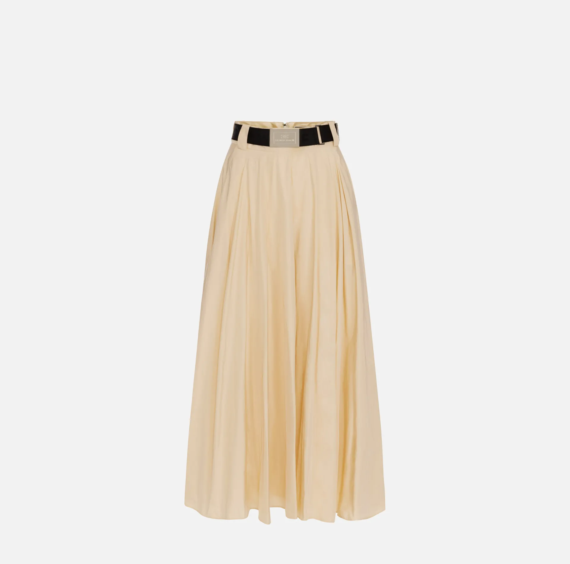 Elisabetta Franchi Skirts|Circle skirt in lightweight technical nylon Cream