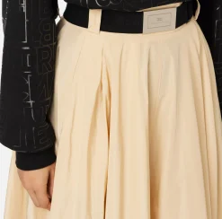 Elisabetta Franchi Skirts|Circle skirt in lightweight technical nylon Cream