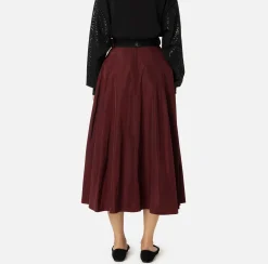 Elisabetta Franchi Skirts|Circle skirt in lightweight technical nylon RougeNoir