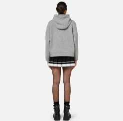 Elisabetta Franchi Coats And Jackets|Cloth fabric jacket with hood HeatherGrey