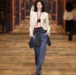 Elisabetta Franchi Jackets And Trench Coats|Cool wool double-breasted jacket with patch Cream