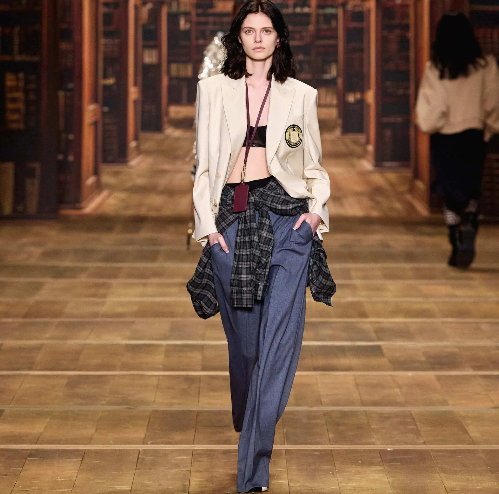Elisabetta Franchi Jackets And Trench Coats|Cool wool double-breasted jacket with patch Cream