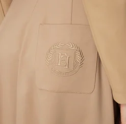 Elisabetta Franchi Skirts|Cool wool midi skirt with emblem embroidery Camel