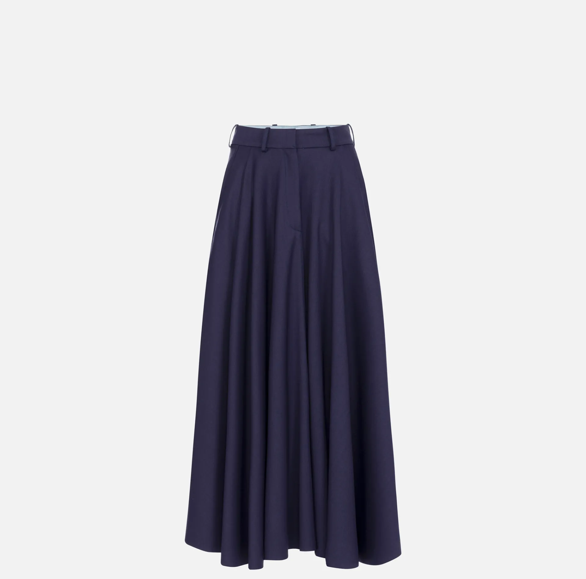Elisabetta Franchi Skirts|Cool wool midi skirt with emblem embroidery Navy