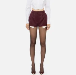 Elisabetta Franchi Trousers And Shorts|Cool wool shorts with visible pocket lining RougeNoir