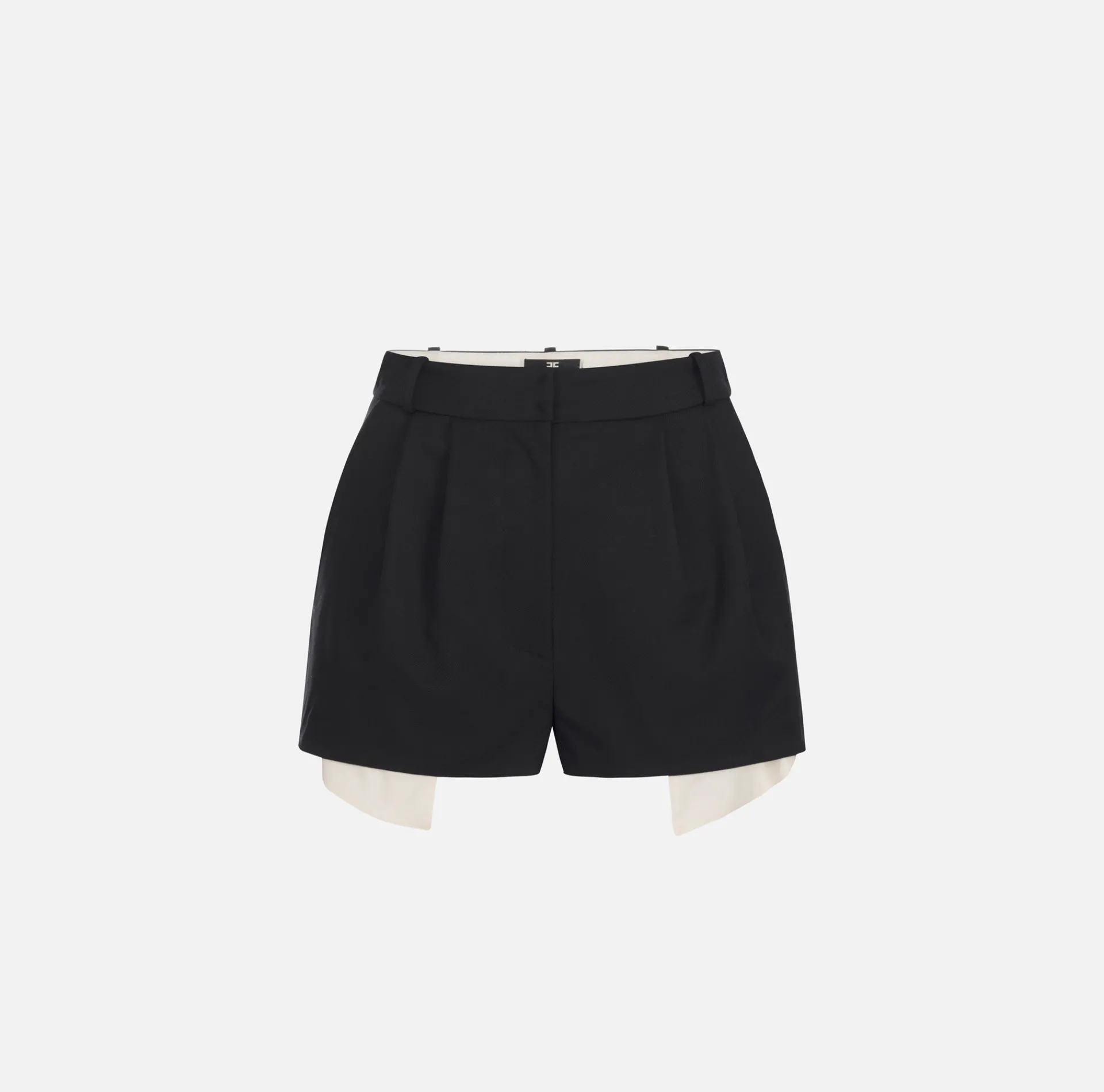 Elisabetta Franchi Trousers And Shorts|Cool wool shorts with visible pocket lining Black