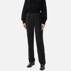 Elisabetta Franchi Trousers And Shorts|Tailleur|Cool wool trousers with darts Black