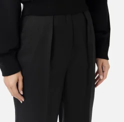 Elisabetta Franchi Trousers And Shorts|Tailleur|Cool wool trousers with darts Black