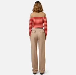 Elisabetta Franchi Trousers And Shorts|Tailleur|Cool wool trousers with darts Camel