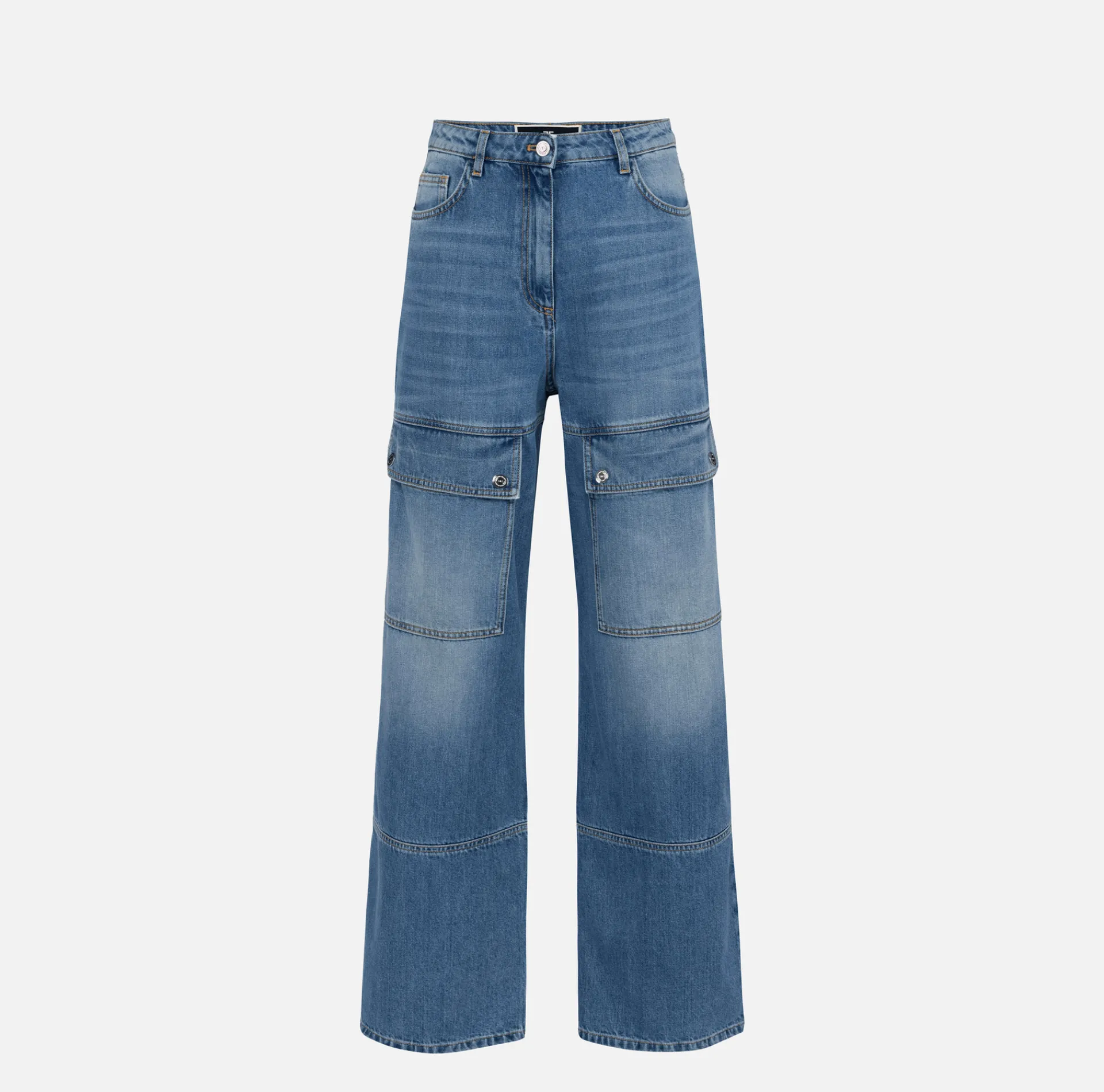 Elisabetta Franchi Jeans|Cotton cargo jeans LightBlue