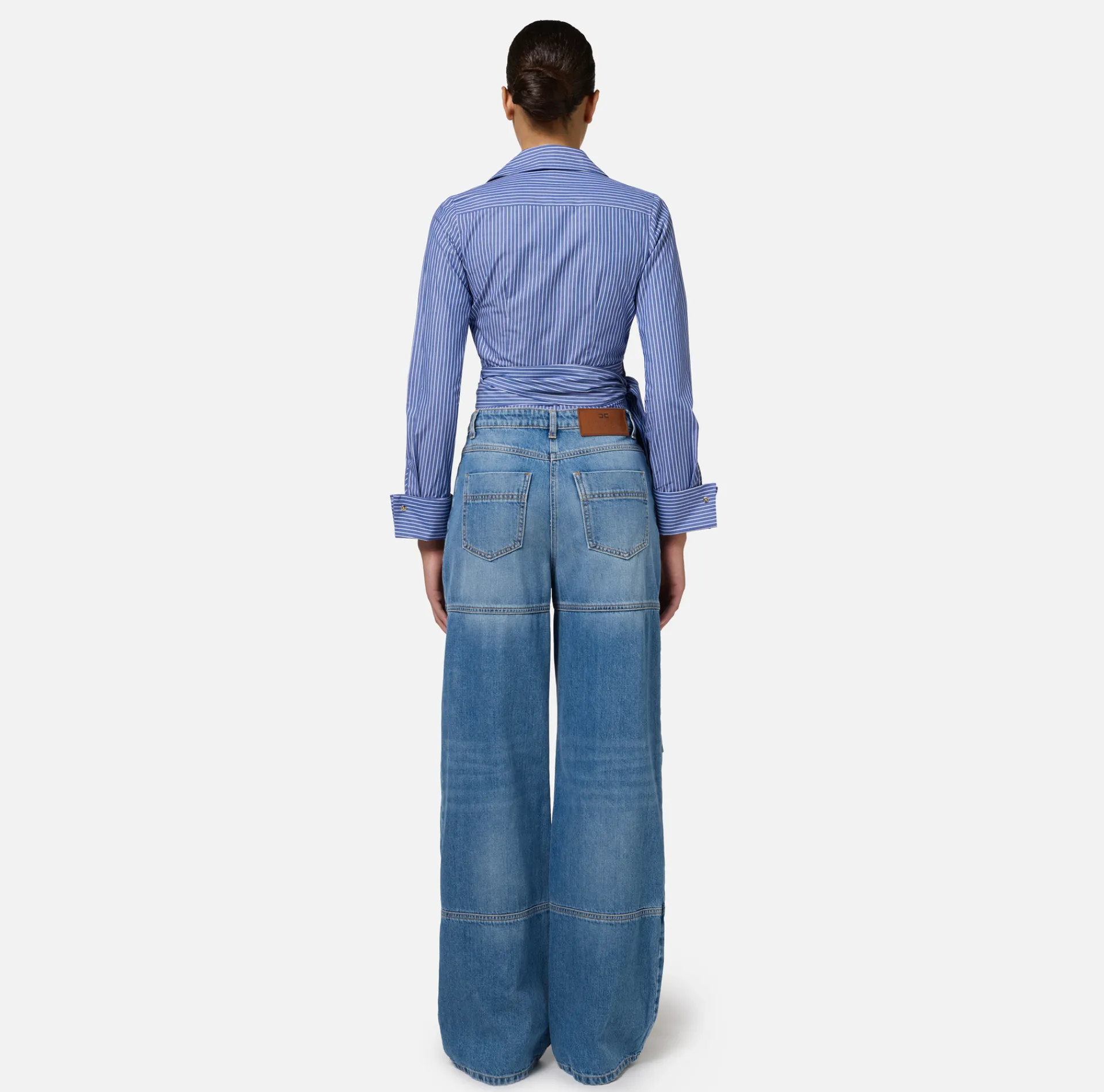 Elisabetta Franchi Jeans|Cotton cargo jeans LightBlue