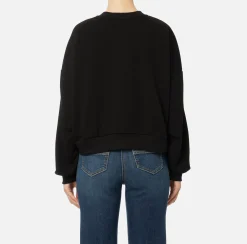 Elisabetta Franchi Knitwear And Sweatshirts|Cotton cropped sweatshirt with maxi logo Black