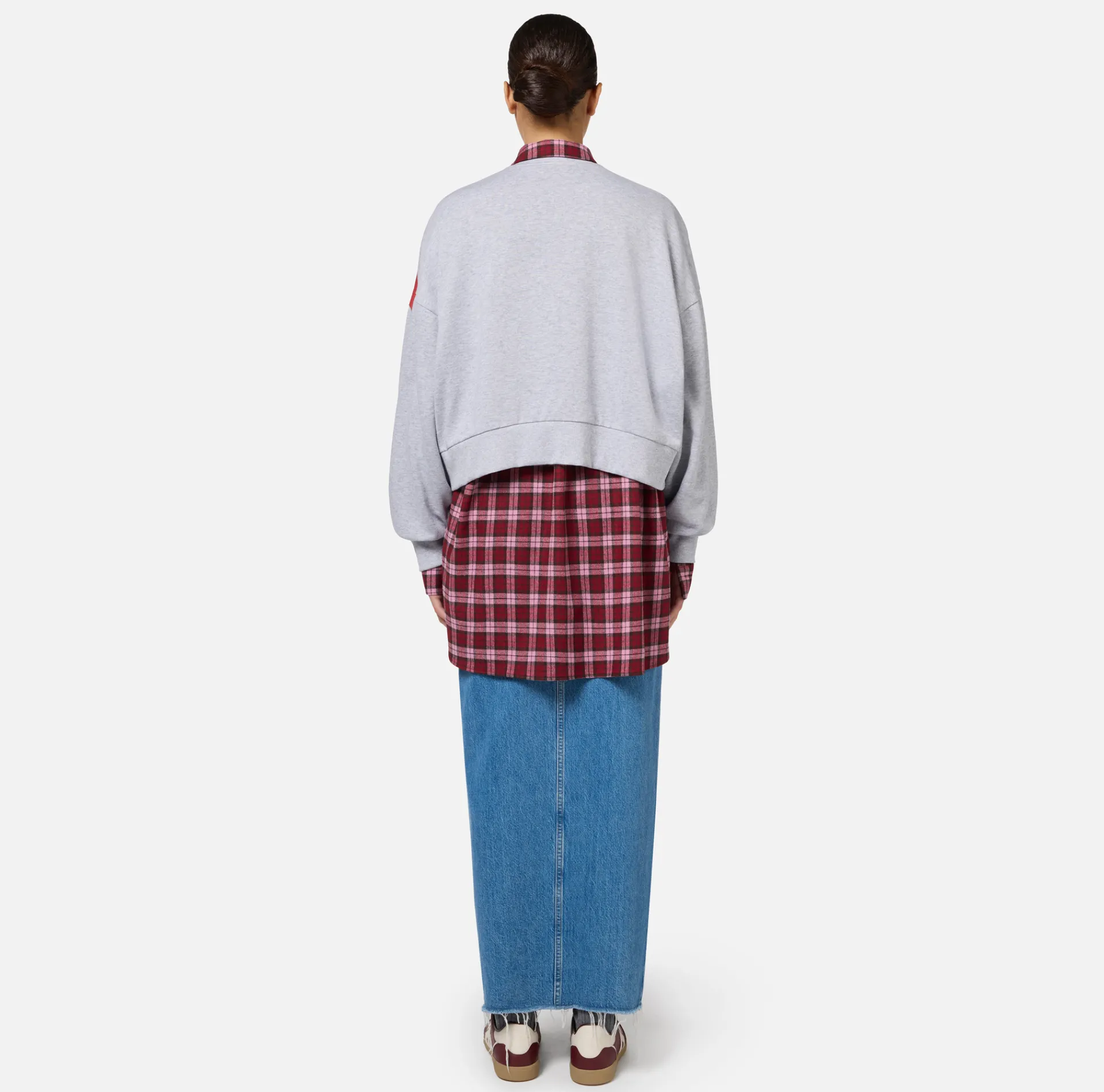 Elisabetta Franchi Knitwear And Sweatshirts|Cotton cropped sweatshirt with maxi logo HeatherGrey