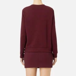 Elisabetta Franchi Knitwear And Sweatshirts|Cotton sweatshirt with emblem embroidery RougeNoir