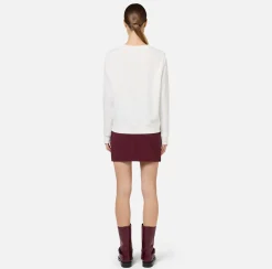 Elisabetta Franchi Knitwear And Sweatshirts|Cotton sweatshirt with emblem embroidery Ivory