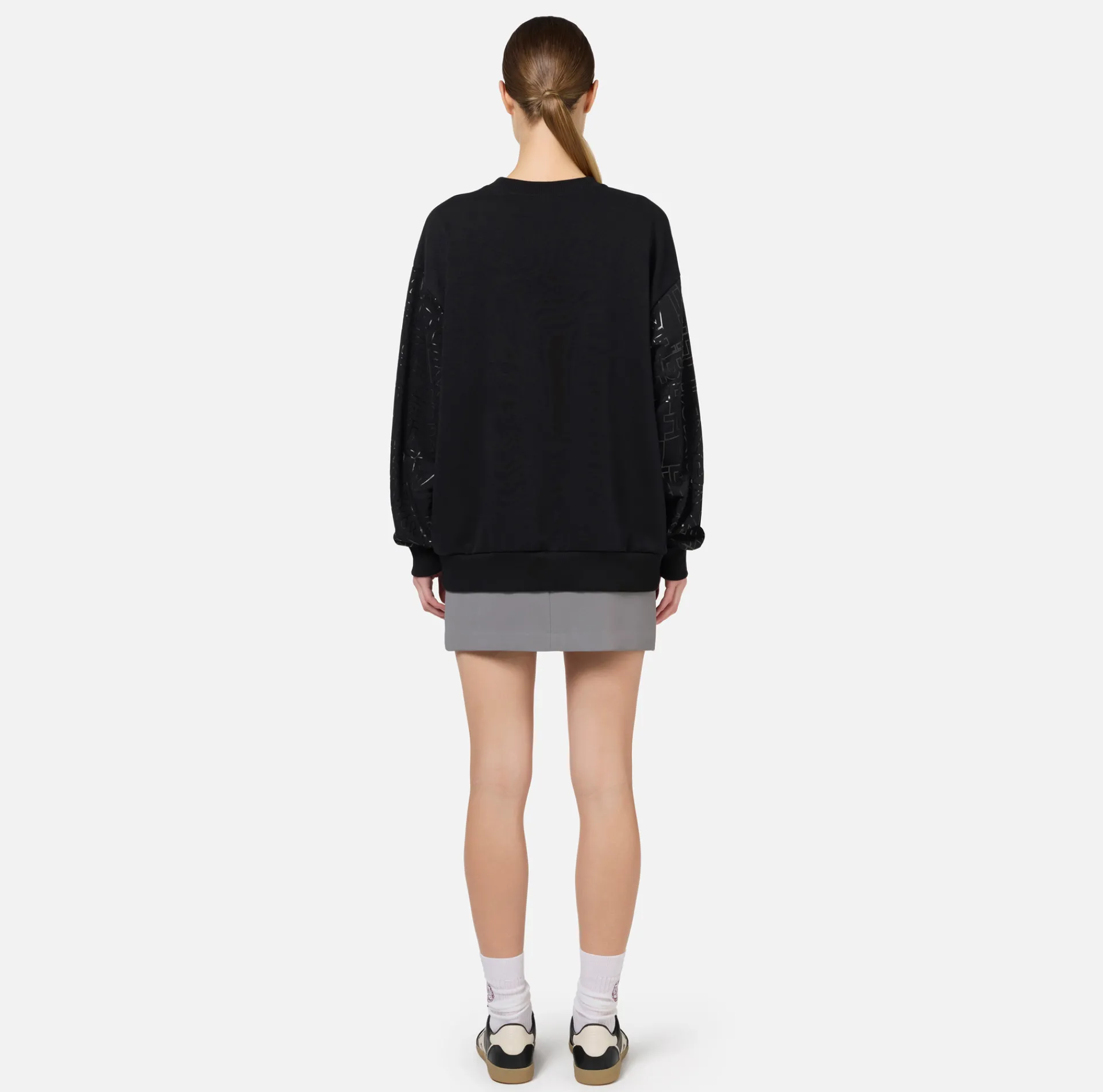 Elisabetta Franchi Knitwear And Sweatshirts|Cotton sweatshirt with lettering Black