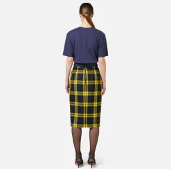 Elisabetta Franchi Top And T-Shirts|Cotton T-shirt with college-style logo patch Navy