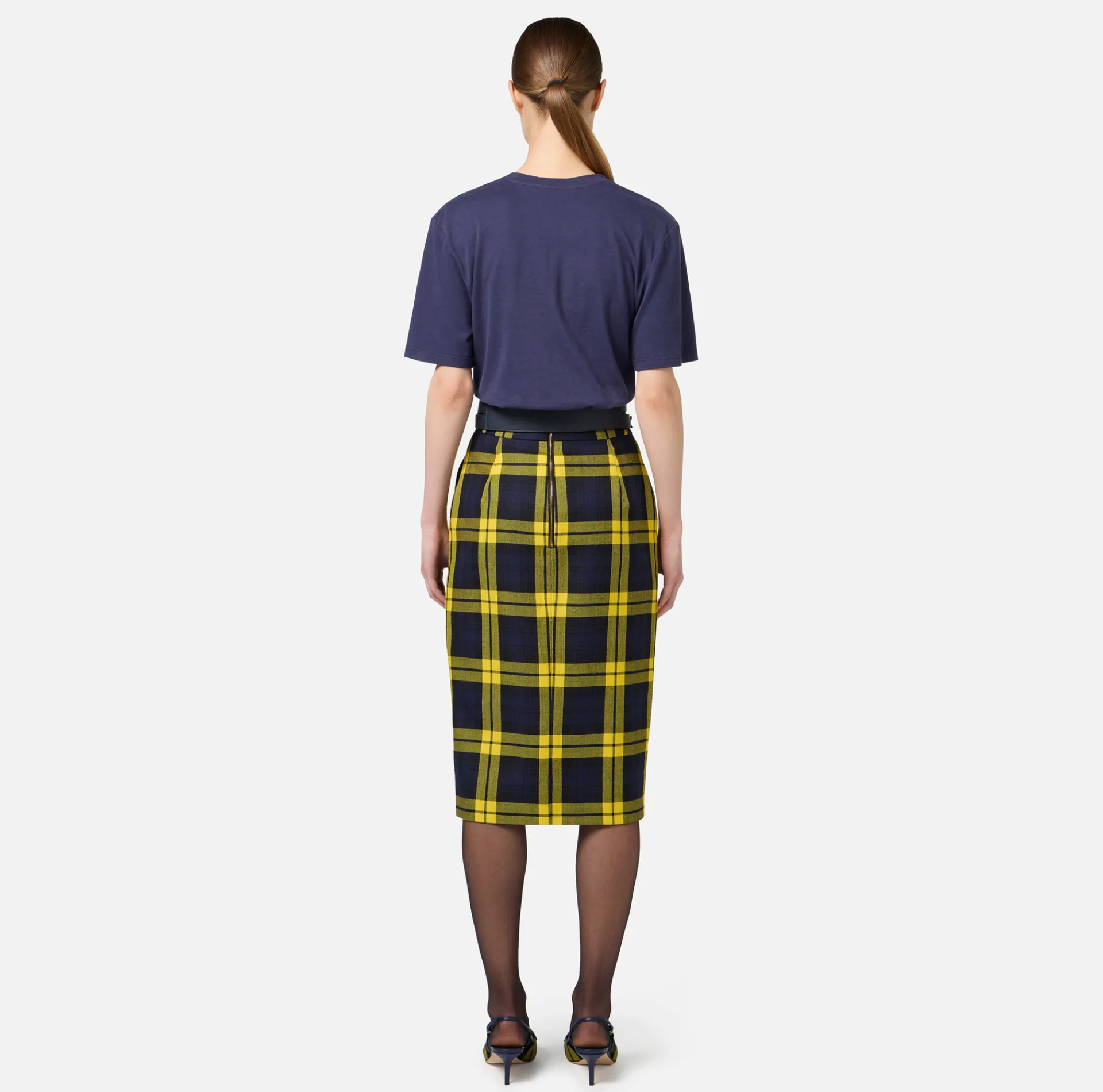 Elisabetta Franchi Top And T-Shirts|Cotton T-shirt with college-style logo patch Navy