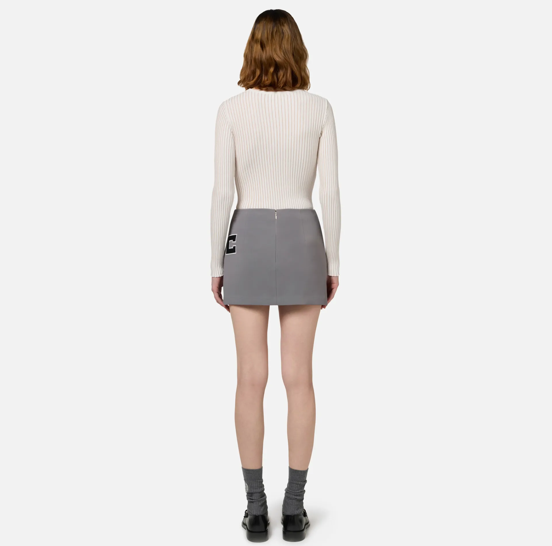 Elisabetta Franchi Knitwear And Sweatshirts|Crew neck shirt in narrow-ribbed lurex and viscose fabric Ivory