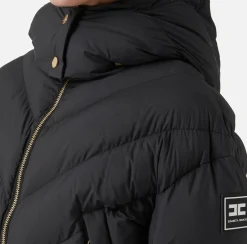 Elisabetta Franchi Coats And Jackets|Cropped down jacket in shiny nylon Black