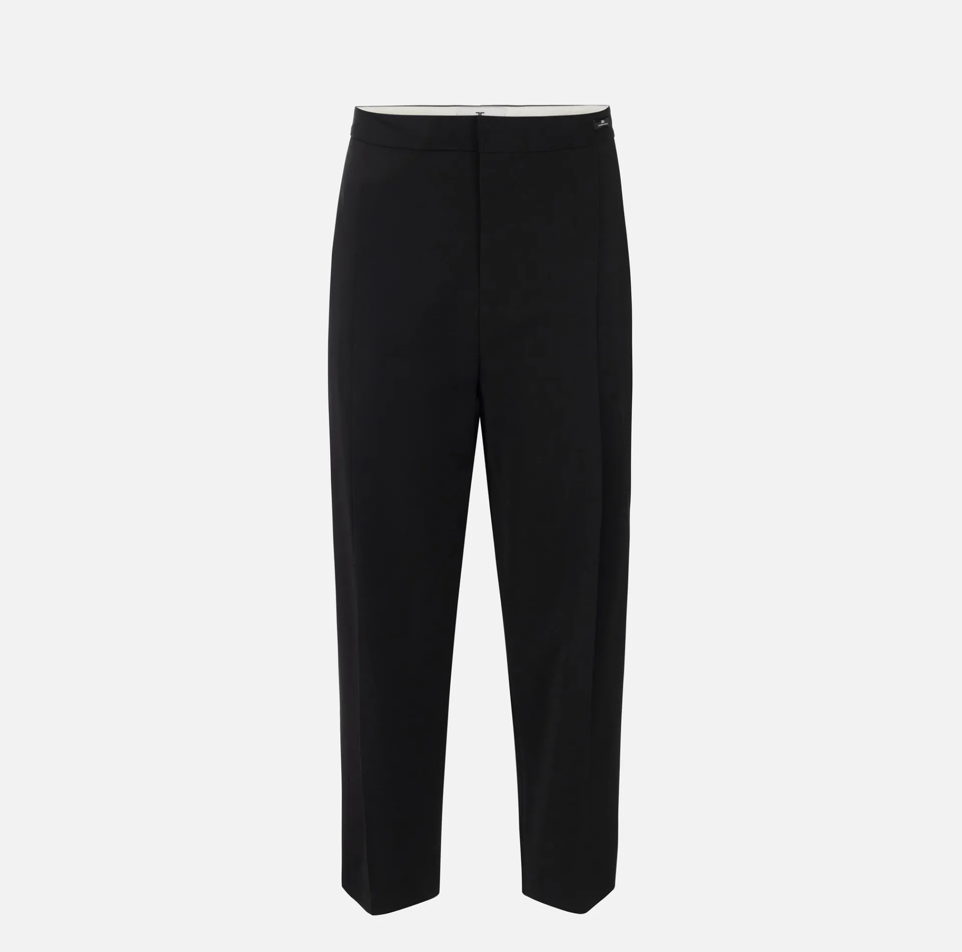 Elisabetta Franchi Trousers And Shorts|Cropped trousers in stretch cool wool with darts Black