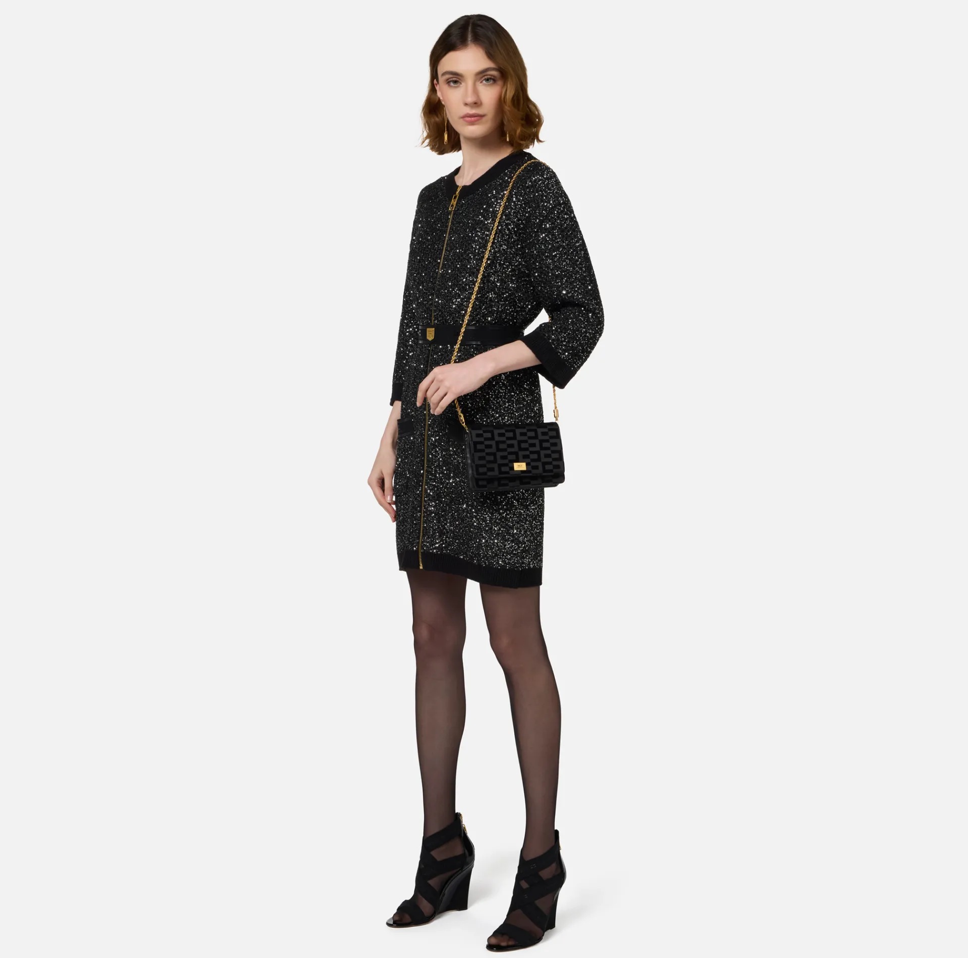 Elisabetta Franchi Strap Bags|Crossbody bag La Dame Black
