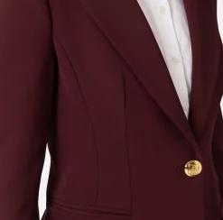 Elisabetta Franchi Jackets And Trench Coats|Crêpe blazer with peak lapels RougeNoir