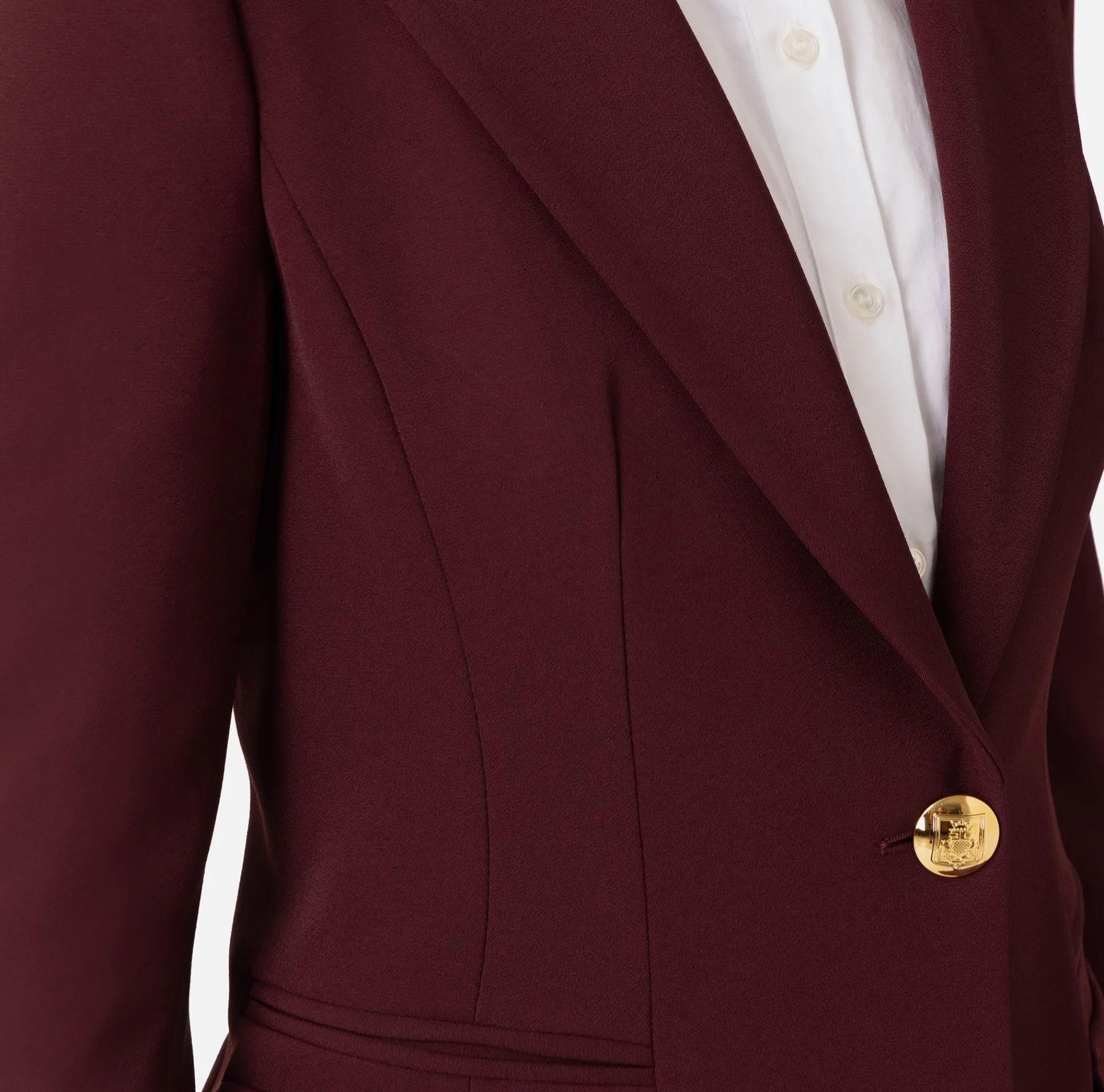 Elisabetta Franchi Jackets And Trench Coats|Crêpe blazer with peak lapels RougeNoir