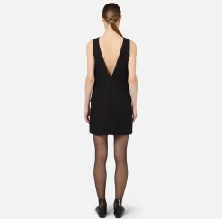 Elisabetta Franchi Mini Dresses|Dresses|Crêpe boxy mini-dress with pockets Black