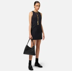 Elisabetta Franchi Mini Dresses|Dresses|Crêpe boxy mini-dress with necklace Black