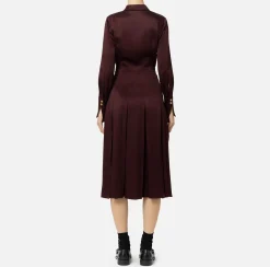 Elisabetta Franchi Midi Dresses|Dresses|Crêpe shirt-dress with pockets RougeNoir