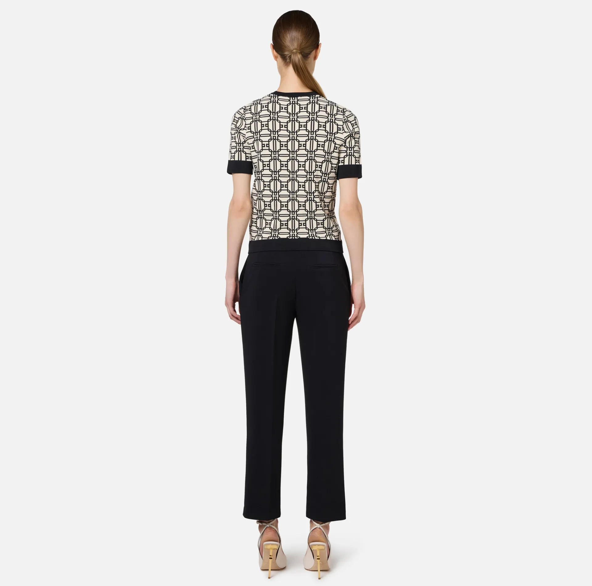 Elisabetta Franchi Trousers And Shorts|Crêpe trousers with slits Black