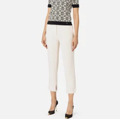 Elisabetta Franchi Trousers And Shorts|Crêpe trousers with slits Butter