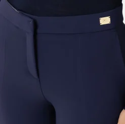 Elisabetta Franchi Trousers And Shorts|Crêpe trousers with slits Navy