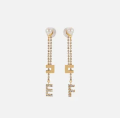 Elisabetta Franchi Jewelry|Crystal rhinestone chain earrings
