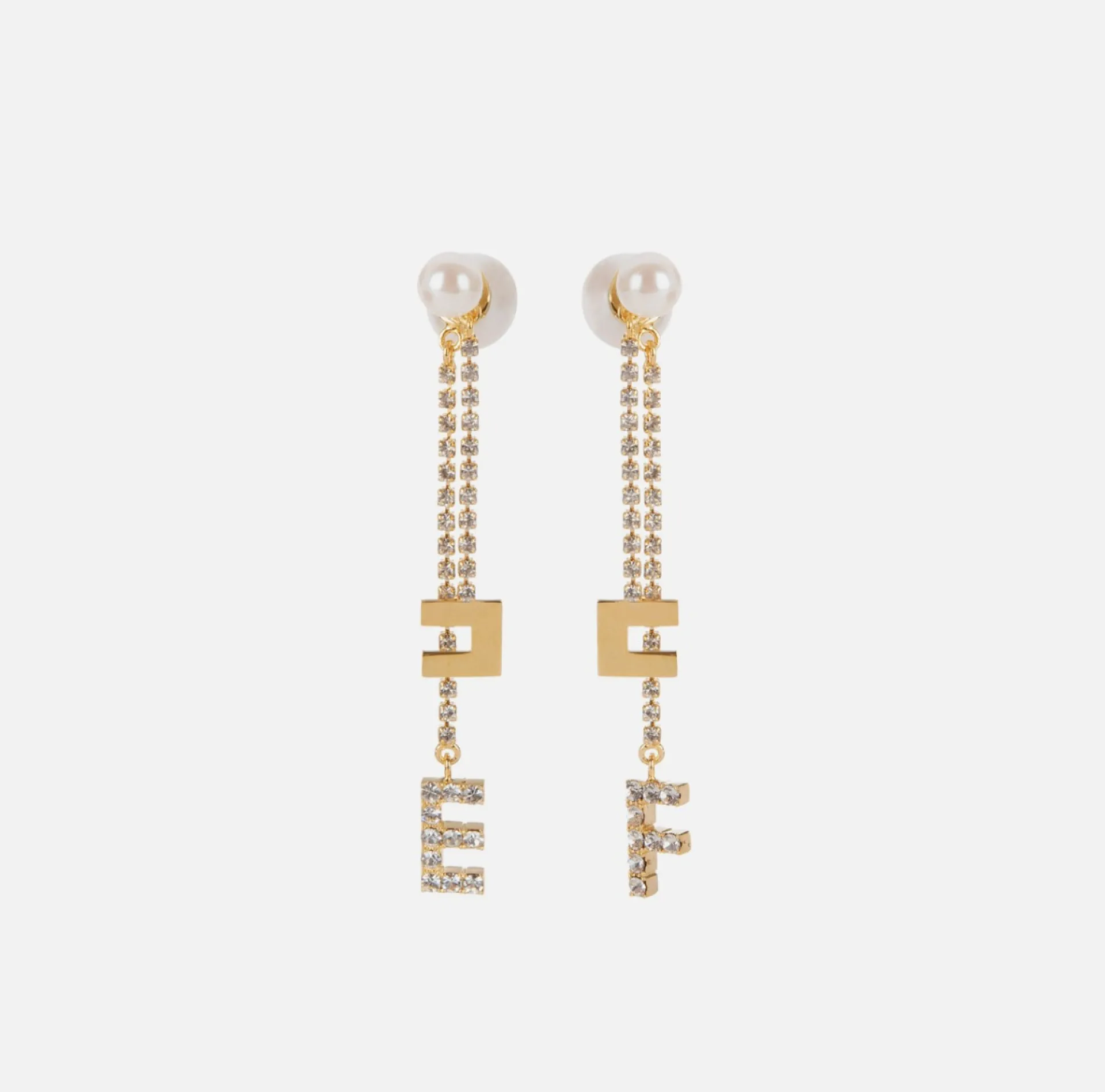 Elisabetta Franchi Jewelry|Crystal rhinestone chain earrings