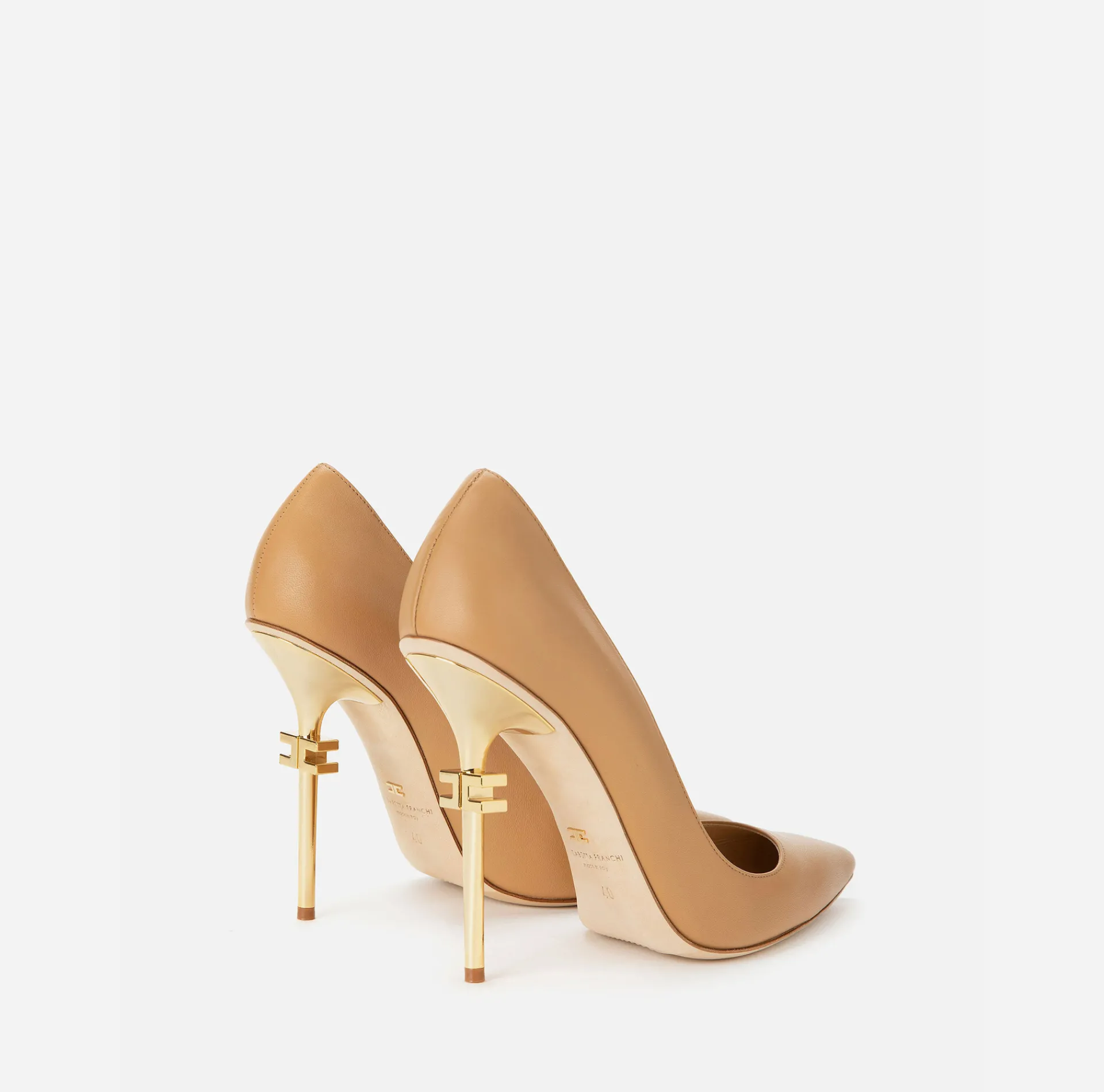 Elisabetta Franchi Pumps|Décolleté With Branded Heel Camel
