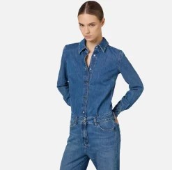 Elisabetta Franchi Jumpsuits|Denim jumpsuit with shirts DenimBlue