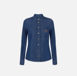 Elisabetta Franchi Shirts And Blouses|Denim shirt with breast pocket DenimBlue