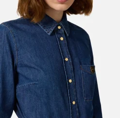 Elisabetta Franchi Shirts And Blouses|Denim shirt with breast pocket DenimBlue