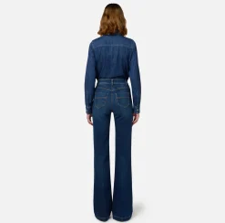 Elisabetta Franchi Shirts And Blouses|Denim shirt with breast pocket DenimBlue