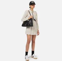 Elisabetta Franchi Dresses|Mini Dresses|Diamond print georgette mini-dress with foulard