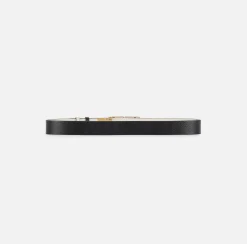 Elisabetta Franchi Belts|Double face leather belt with logo Black/Butter
