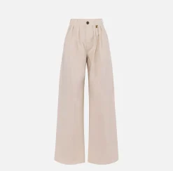 Elisabetta Franchi Jeans|Dyed cotton wide leg jeans with darts Latex