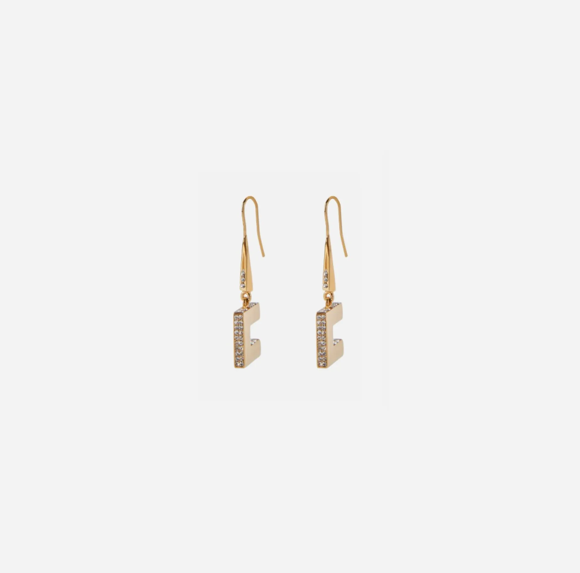 Elisabetta Franchi Jewelry|Earrings with crystal rhinestones YellowGold